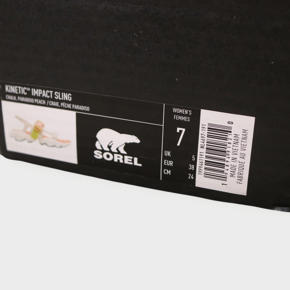 Women's Sandals SOREL Kinetic™ Impact Sling Chalk, Paradiso Peach Size US 7 New - Picture 3 of 7